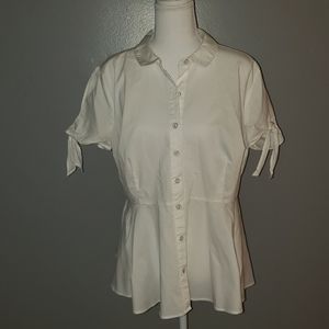 Short sleeve button down blouse